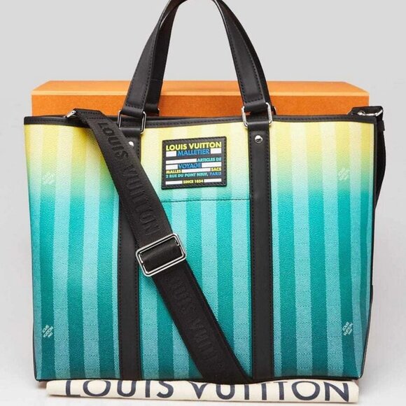 Louis Vuitton Graident Green Damier Canvas Weekend Tote PM Bag - Picture 11 of 11